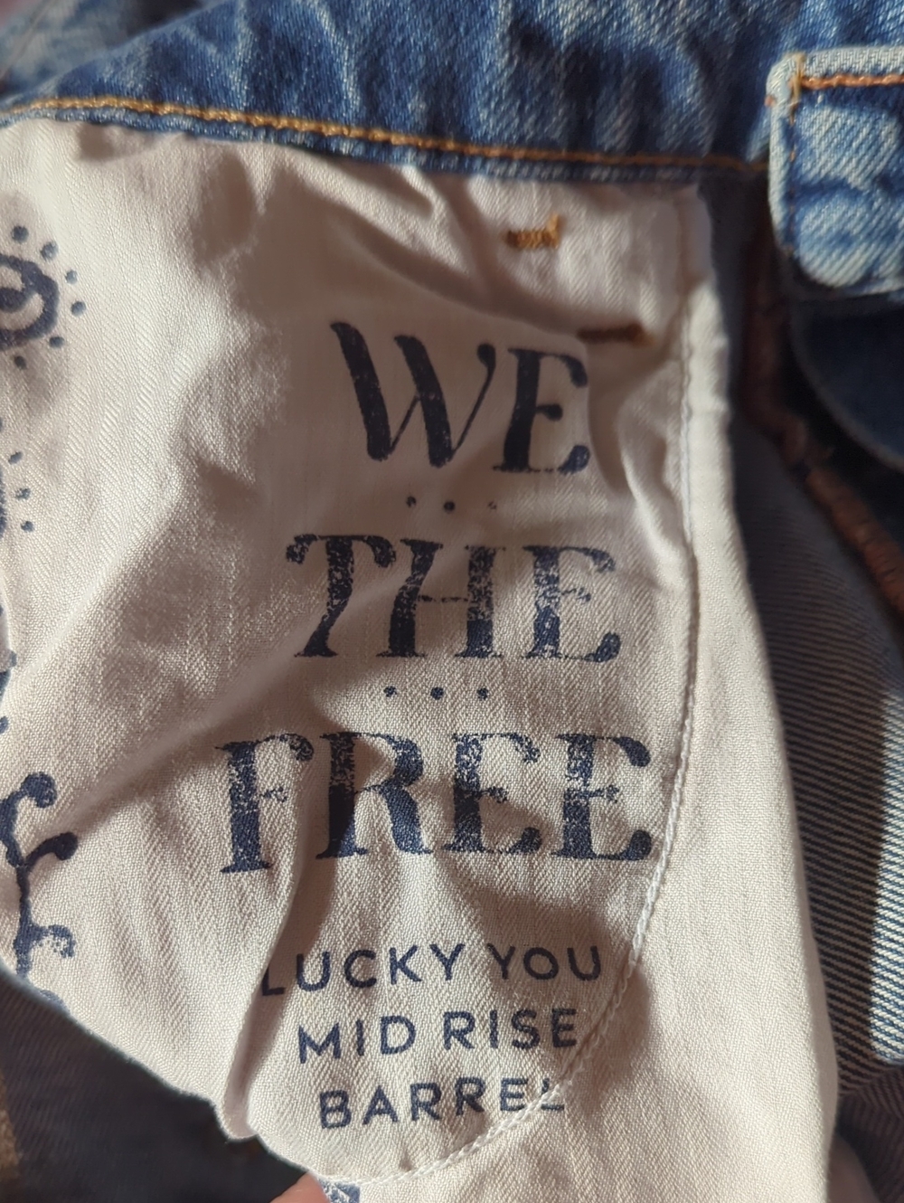 We The Free lucky you mid rise barrel jeans button fly oversized curved sz 29 - Picture 12 of 12